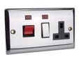 Switched Cooker Control Unit Neon 45A 1-Gang Chrome
