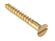 Wood Screw Slotted CSK Solid Brass 1/2in x 8 Box 200