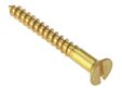 Wood Screw Slotted CSK Solid Brass 2in x 10 Box 200