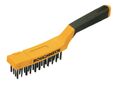 Carbon Steel Wire Brush Soft Grip 300mm (12in) - 4 Row