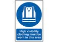 High Visibility Jackets Must Be Worn In This Area - PVC Sign 200 x 300mm