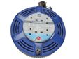 Cassette Cable Reel 240V 10A 4-Socket Thermal Cut-Out Blue 15m