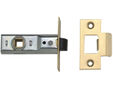 M888 Tubular Mortice Latch 64mm 2.5 in Polished Brass Pack of 3