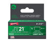 JT21 T27 Staples 6mm (1/4in) (Box 1000)
