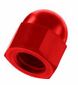 Pk(500) 2BA (M5) Red Plastic Dome Nut